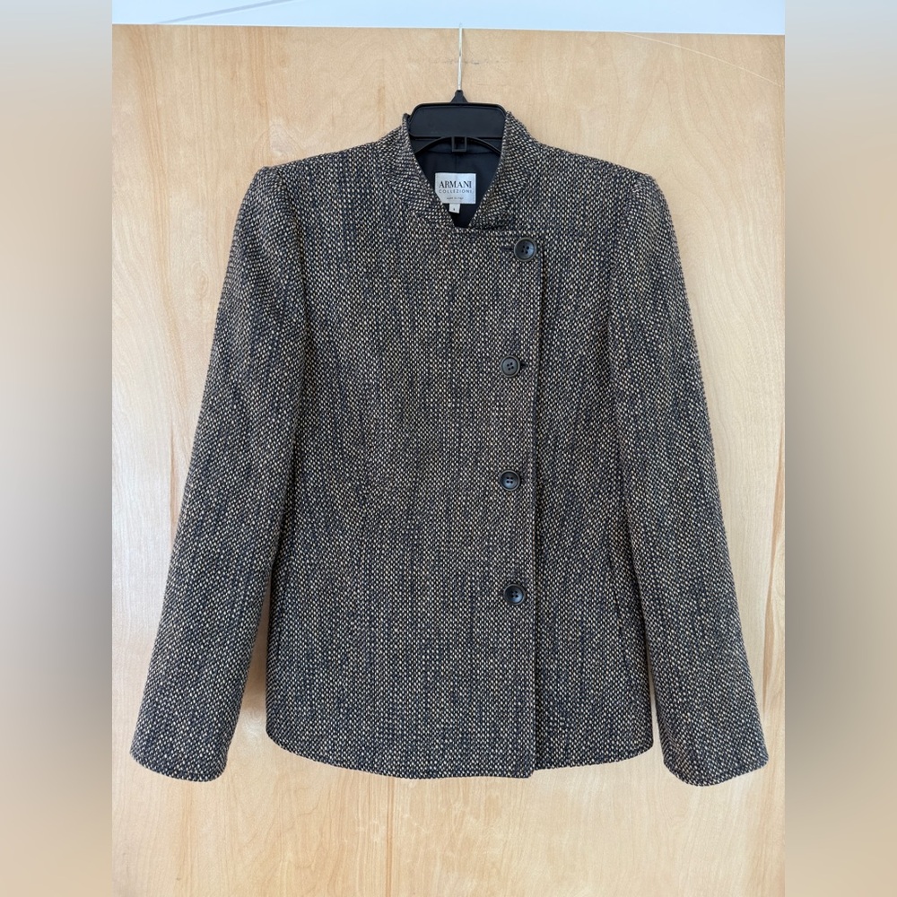 Armani Collezioni Women's Black Tweed Jacket - Picture 2 of 15